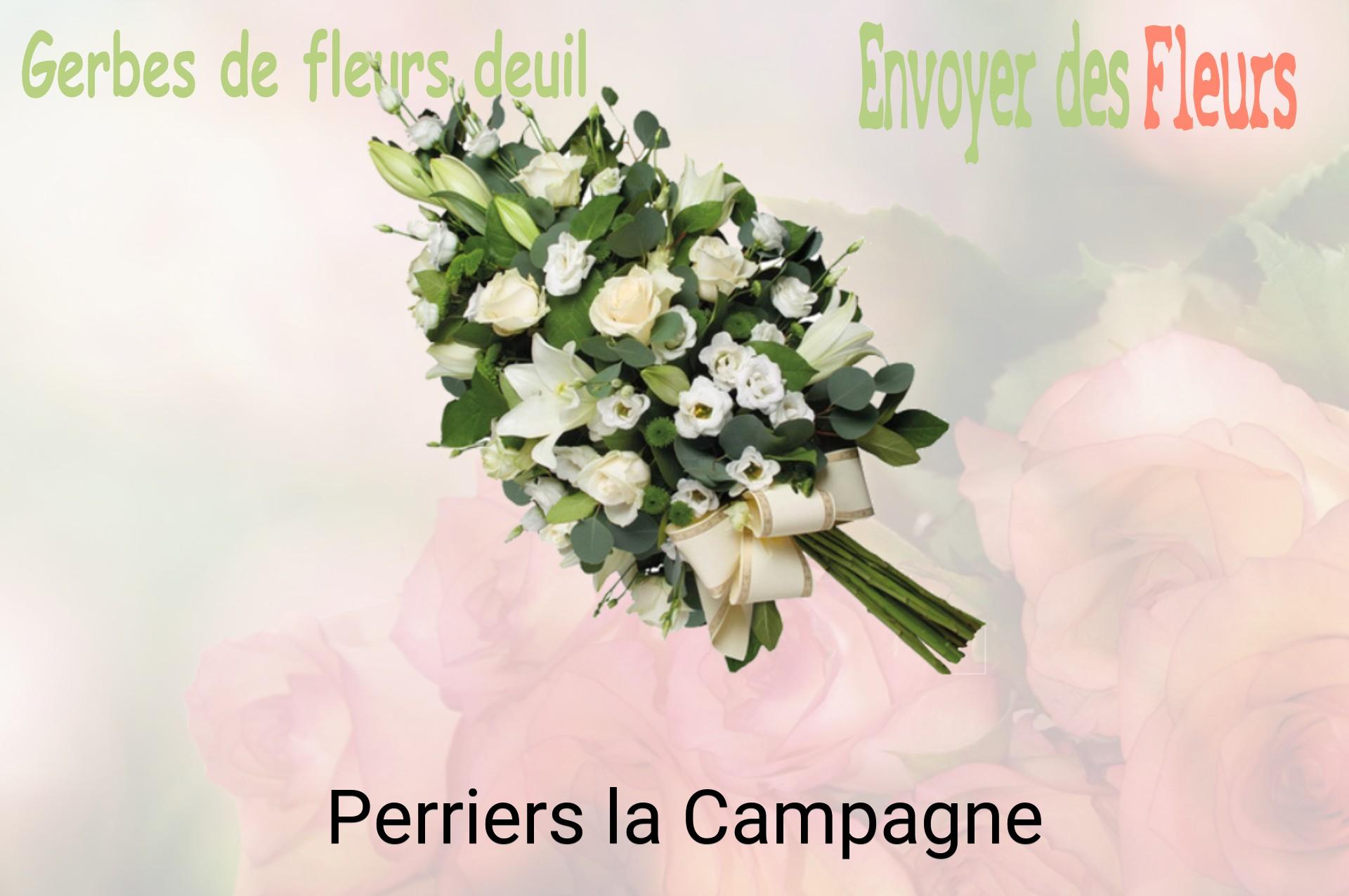 Gerbe de fleurs de deuil livrée à Perriers-la-Campagne